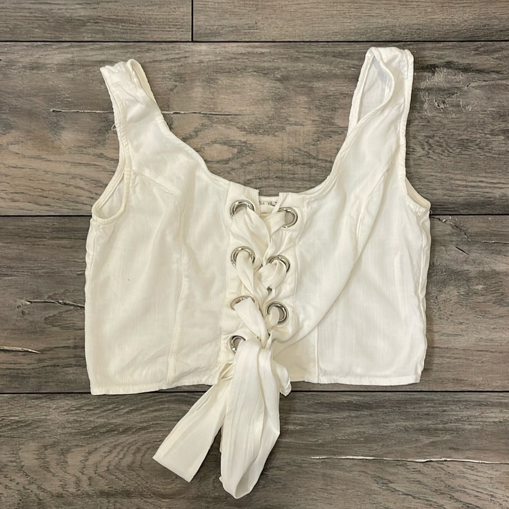 Free people white crop top size XS